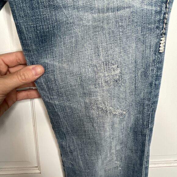 Big Star Women’s Low-Rise Liv Boot Cut Jeans Sz 27R Thick Stitching Distressed - Picture 10 of 16